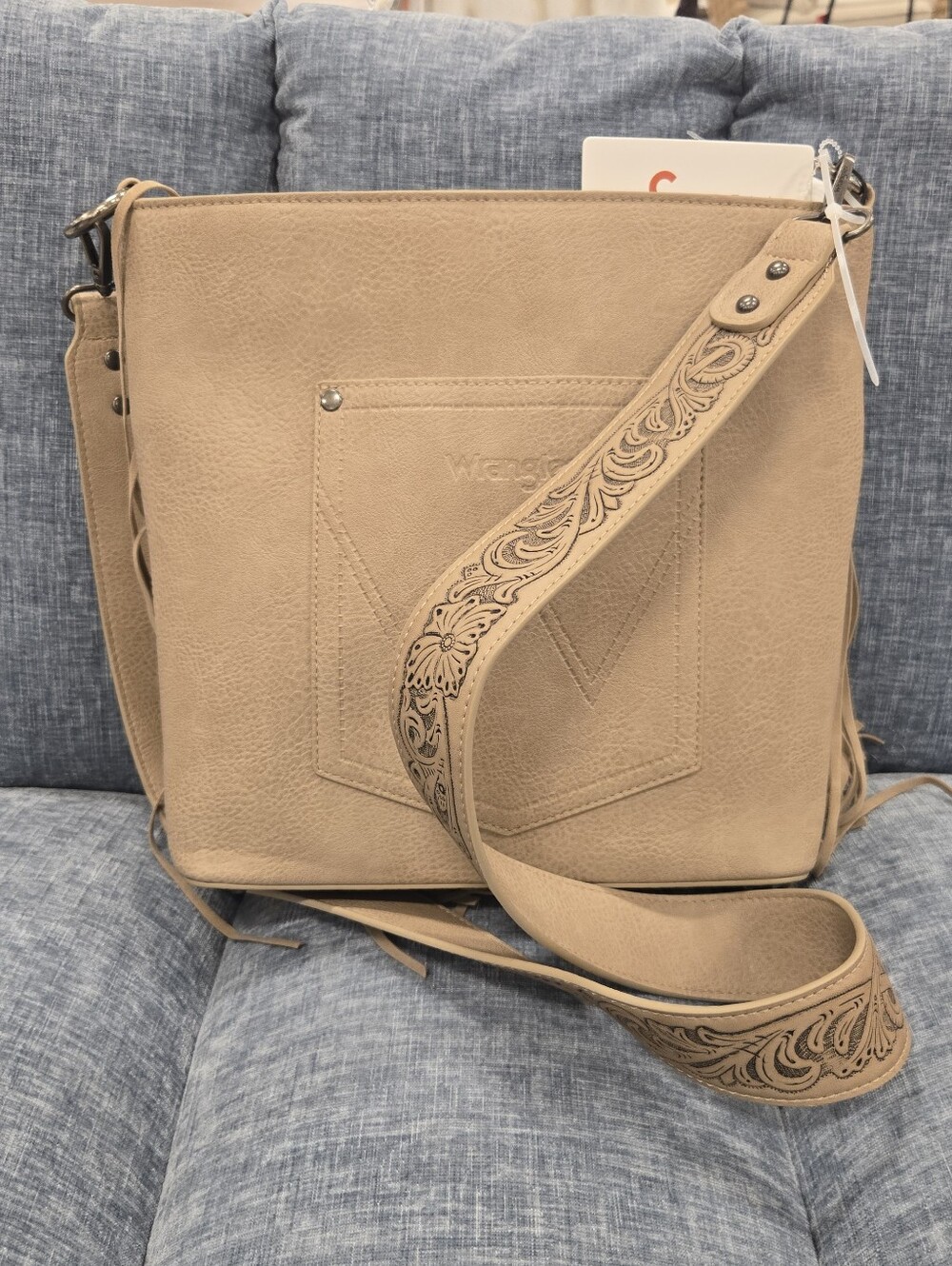 Wrangler Beige Fringe Crossbody Handbag - Picture 2 of 5